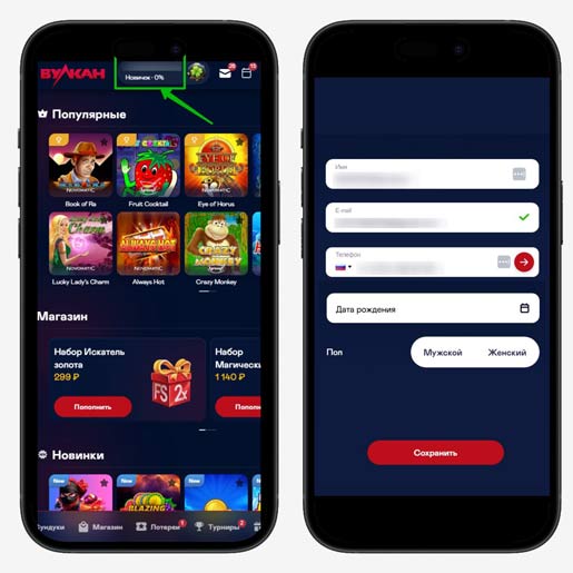 Предоставление данных в профиле